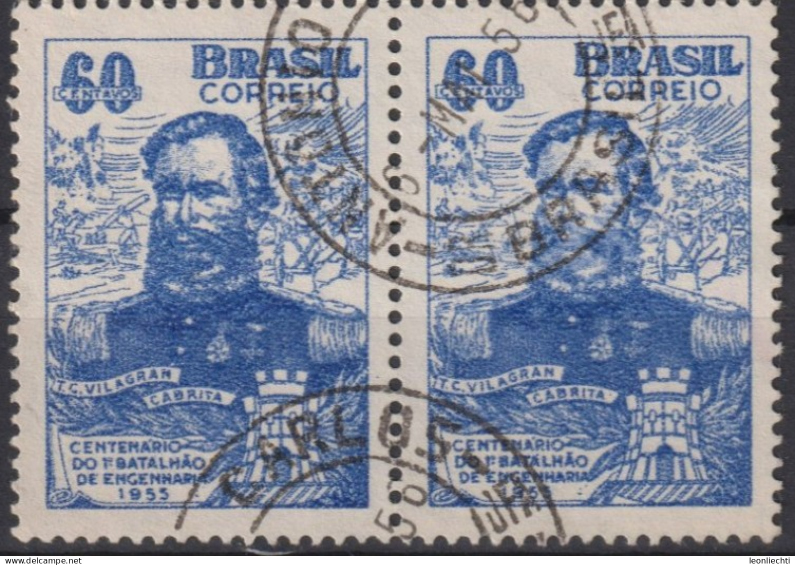 1955 Brasilien ° Mi:BR 887, Sn:BR 831, Yt:BR 614, João Carlos Villagran Cabrita (1820-1866) - Usati