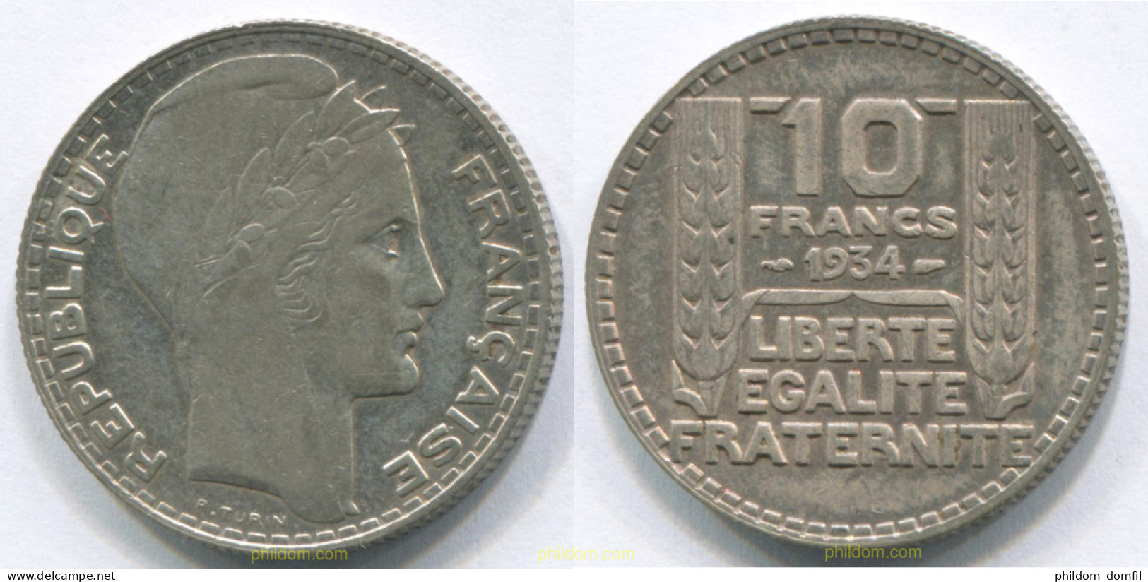 3141 FRANCIA 1934 FRANCE 10 FRANCS 1934 - Otros & Sin Clasificación