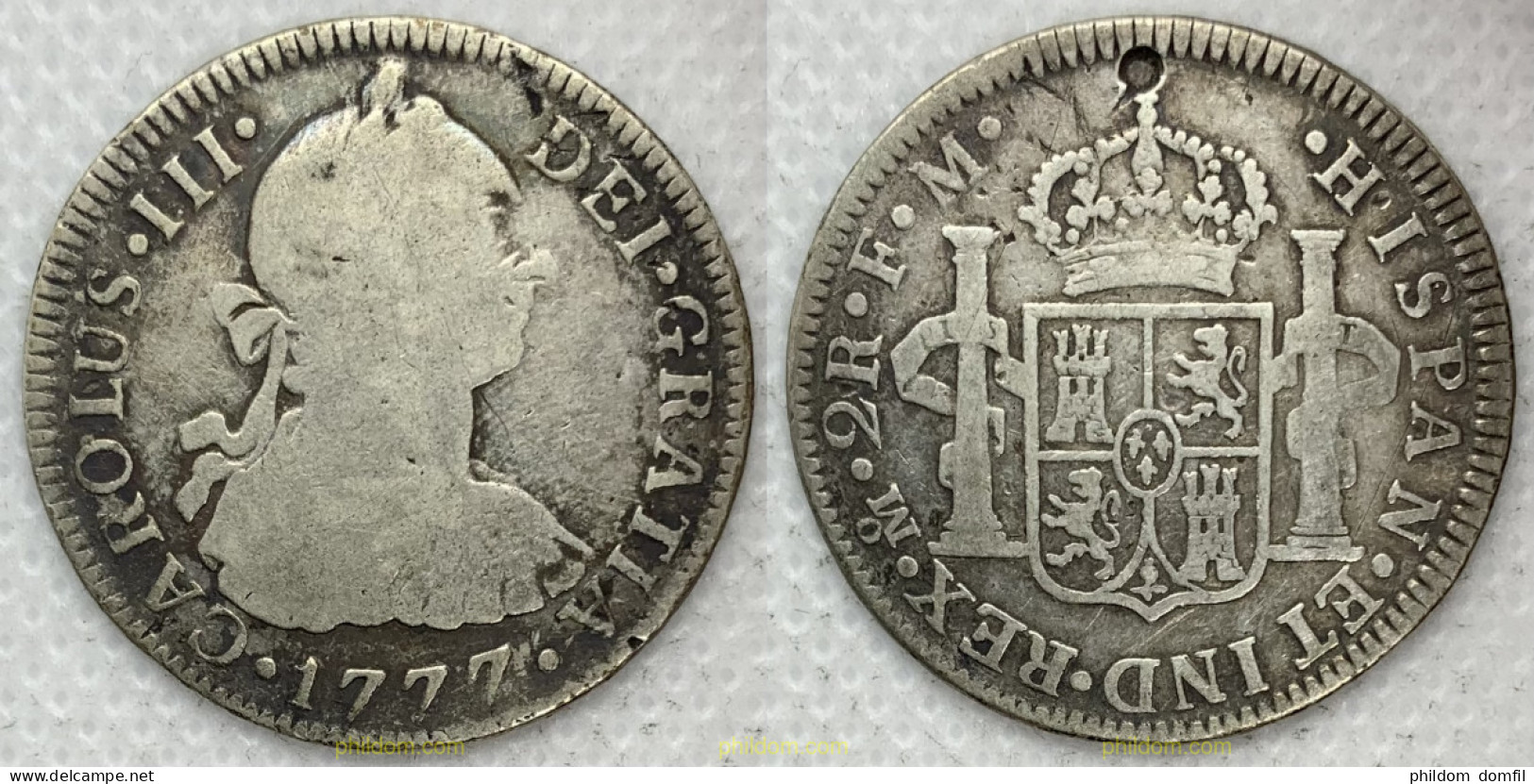 3142 ESPAÑA 1777 CARLOS III 2 REALES FM 1777 - Collezioni