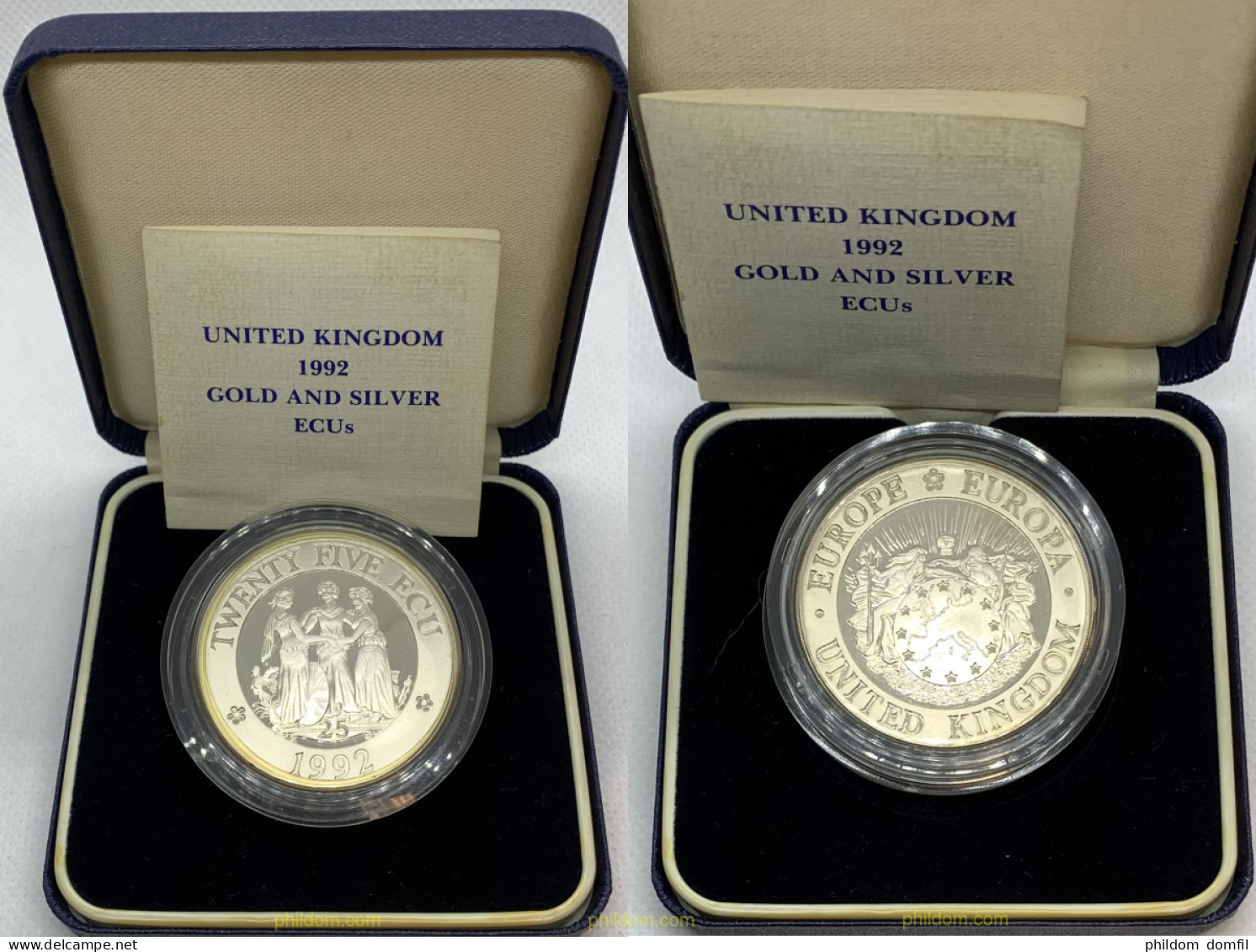3163 GRAN BRETAÑA 1992 UNITED KINGDOM 25 ECU 1992 SILVER - 1/2 Penny & 1/2 New Penny