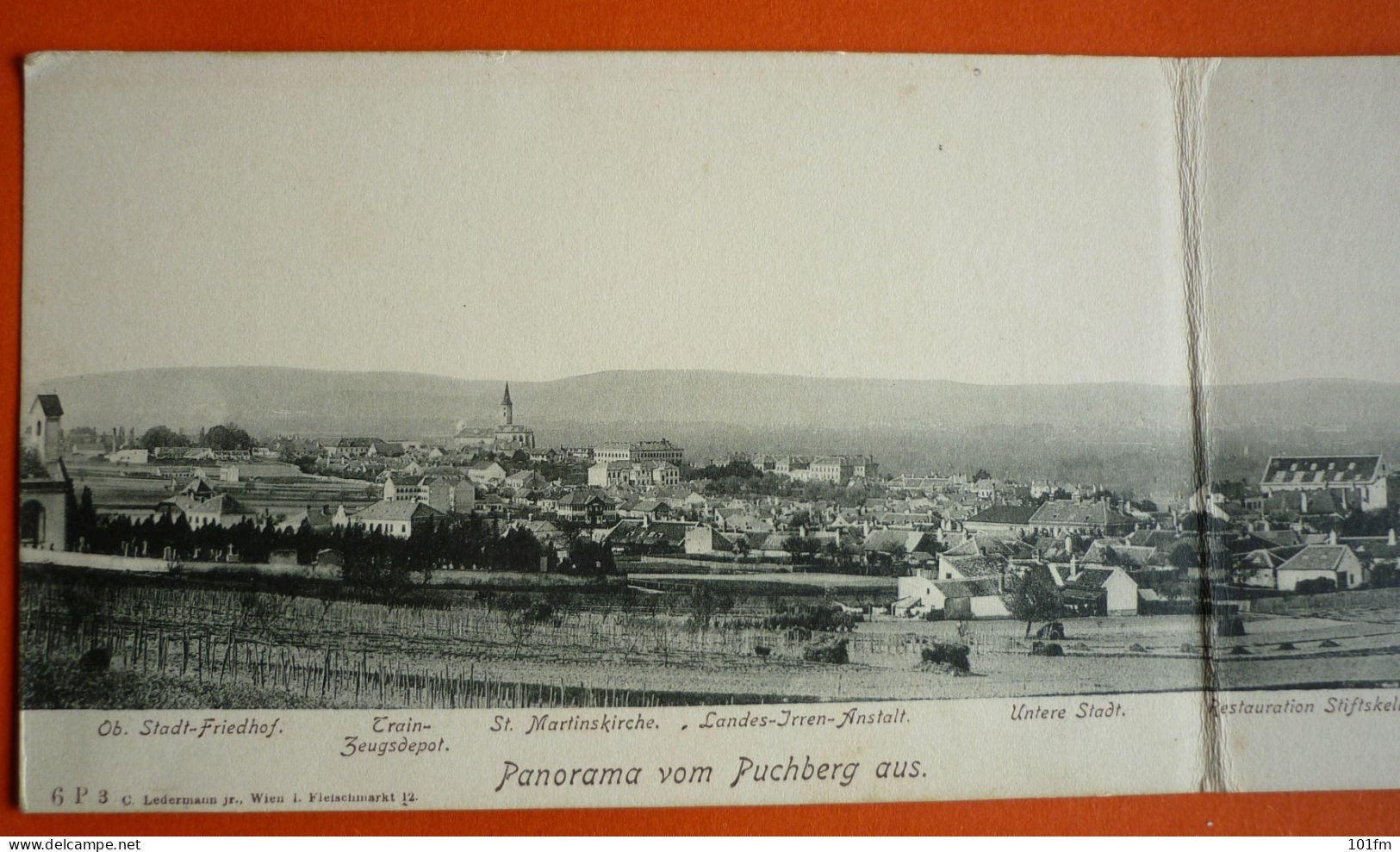 AUSTRIA - KLOSTERNEUBURG, Panorama Vom Puchberg, K.u.K. Pionnier-Kaserne, OLD TRIPLE POSTCARD 1904 - Klosterneuburg