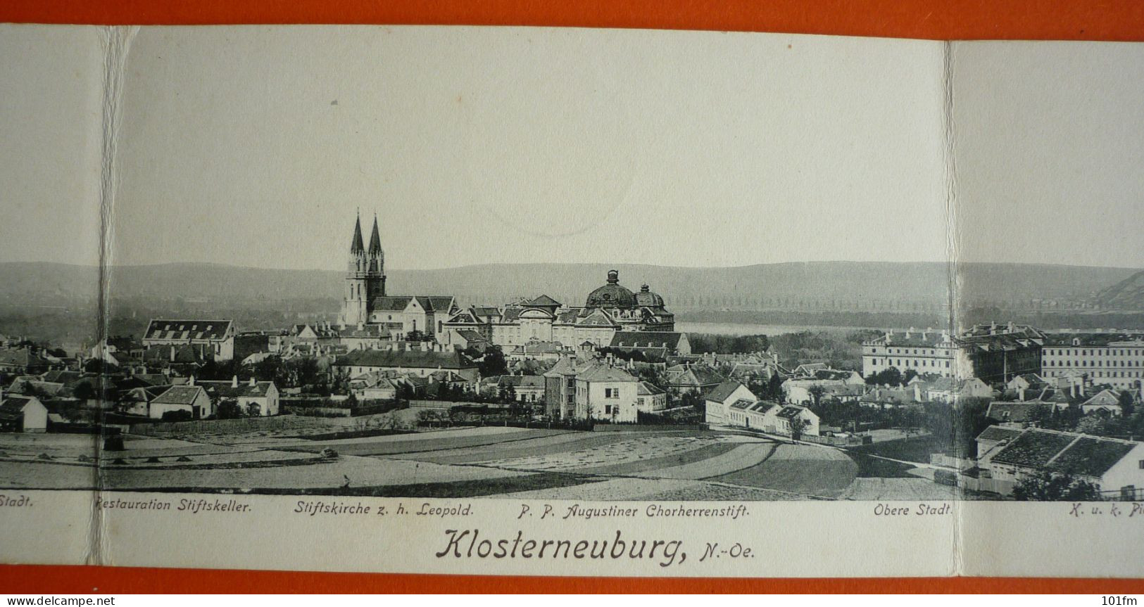 AUSTRIA - KLOSTERNEUBURG, Panorama Vom Puchberg, K.u.K. Pionnier-Kaserne, OLD TRIPLE POSTCARD 1904 - Klosterneuburg