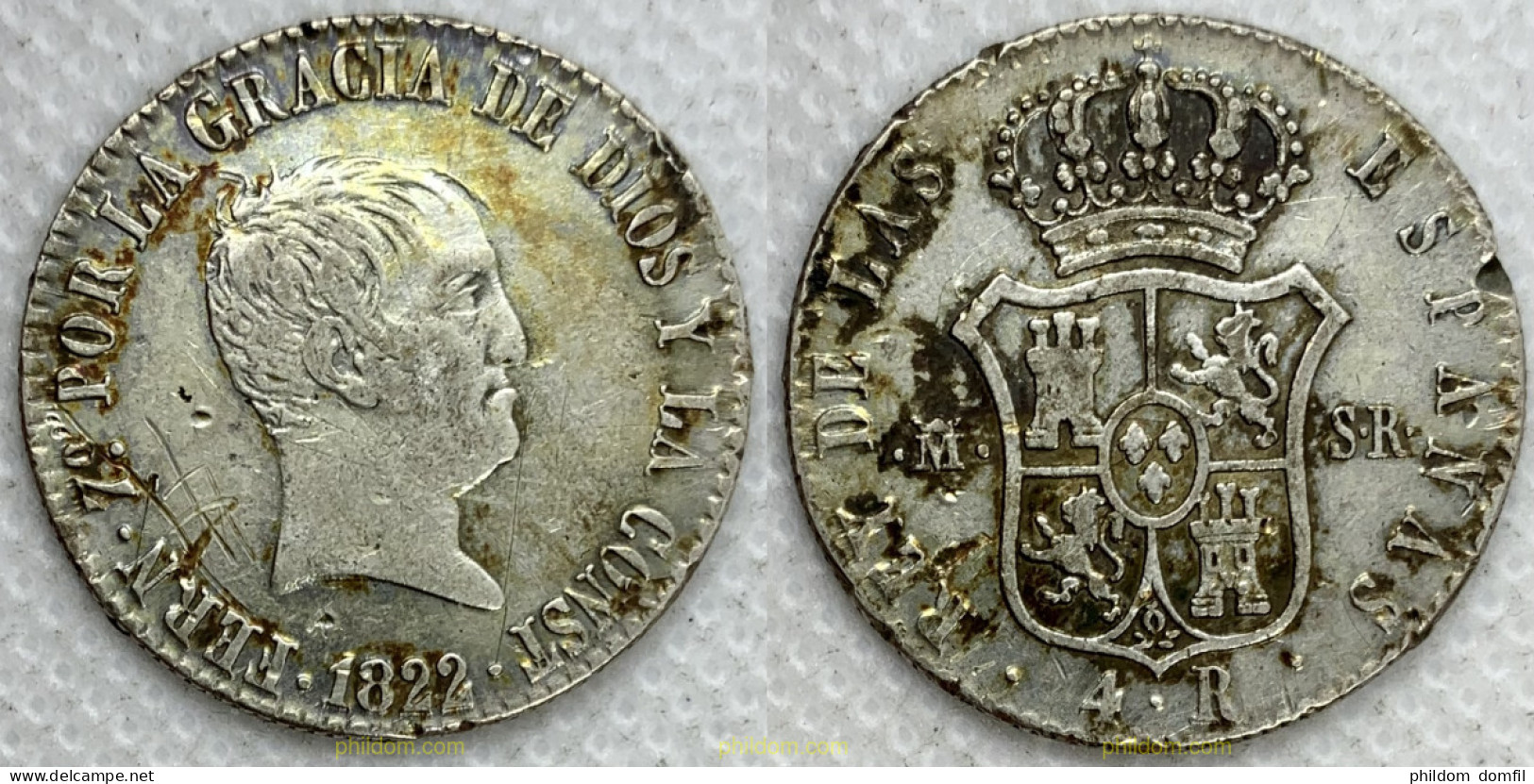 3211 ESPAÑA 1822 FERNANDO VII 1822 4 REALES SR MADRID - Sammlungen