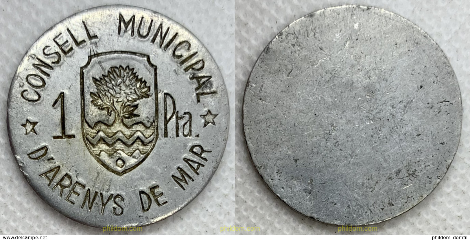 3212 ESPAÑA 1937 CONSELL MUNICIPAL D'ARENYS DE MAR 1 PESETA - Altri & Non Classificati