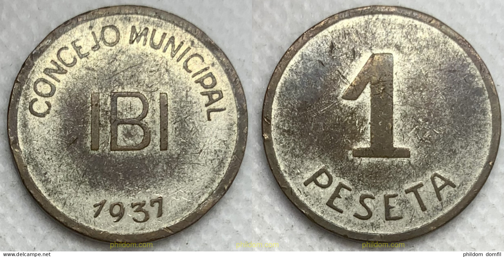 3228 ESPAÑA 1937 IBI CONSEJO 1 PESETA 1937 - Otros & Sin Clasificación