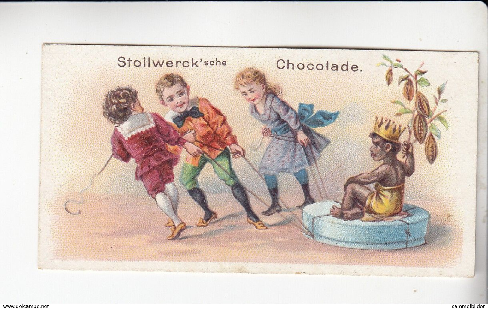 Stollwerck Album No 1  Kinderbilder  Negerkönig Mit Cacaoschoten   Gruppe 7 #2 Von 1897 - Stollwerck