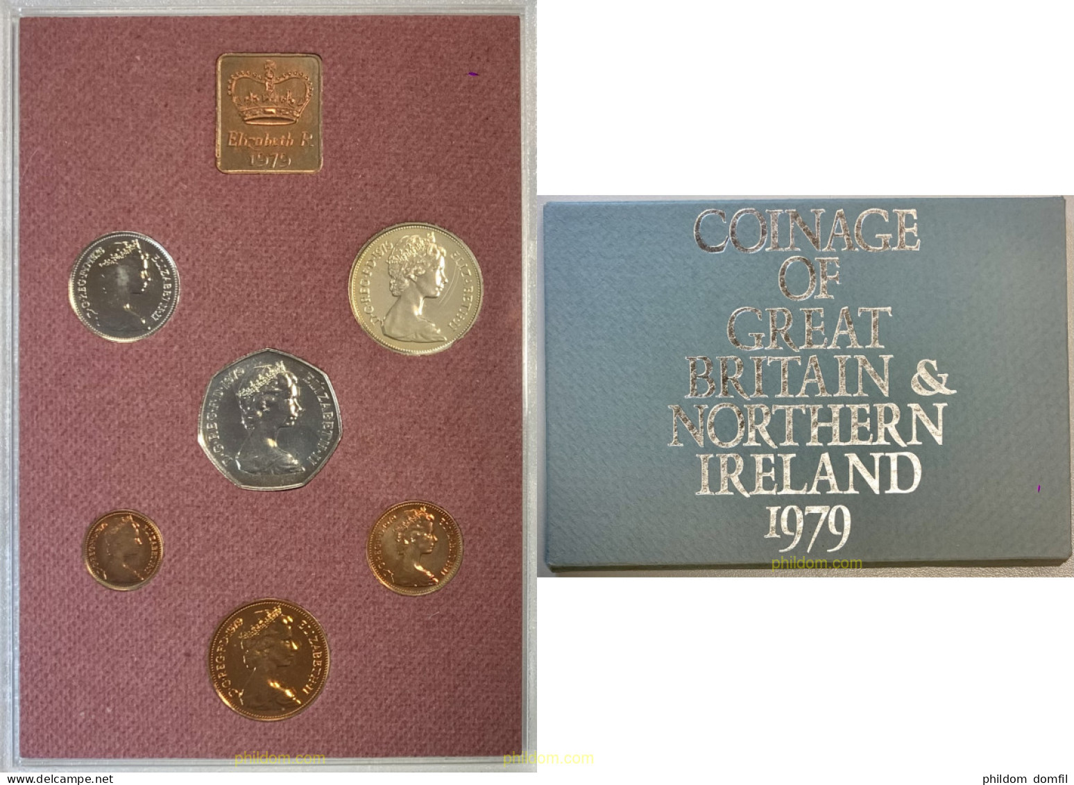 3270 GRAN BRETAÑA 1979 1979 UK ANNUAL PROOF COIN SET - 1/2 Penny & 1/2 New Penny