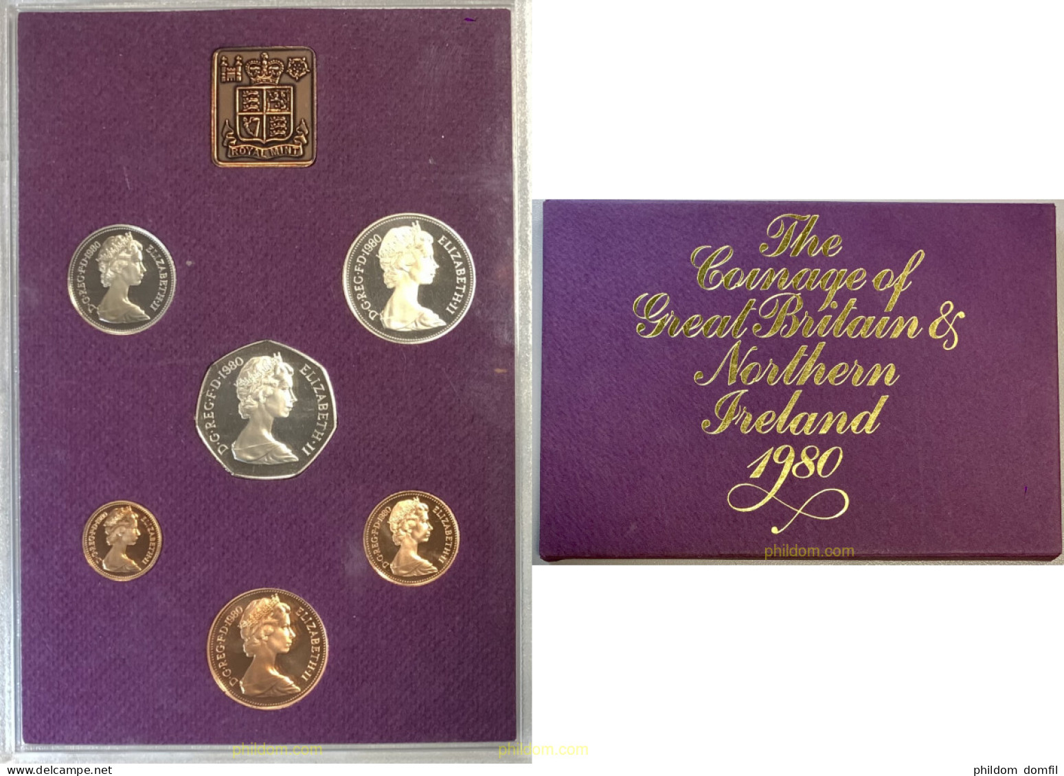 3271 GRAN BRETAÑA 1980 1980 UK ANNUAL PROOF COIN SET - 1/2 Penny & 1/2 New Penny