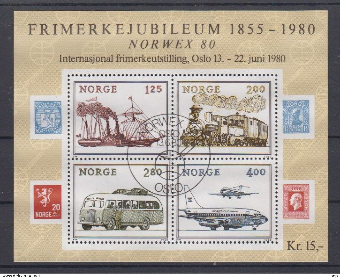 NOORWEGEN - Michel - 1980 - BL 3 - Gest/Obl/Us - Blokken & Velletjes