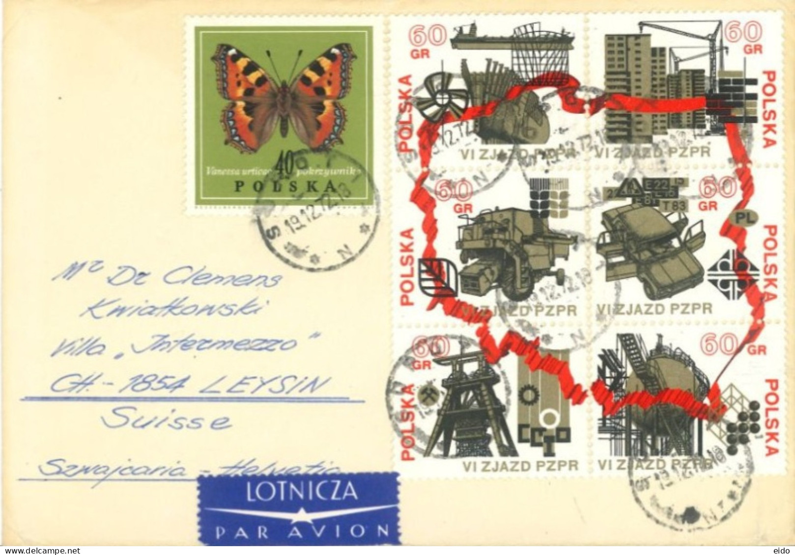POLAND - 1972, STAMPS COVER TO SWITZERLAND. - Briefe U. Dokumente