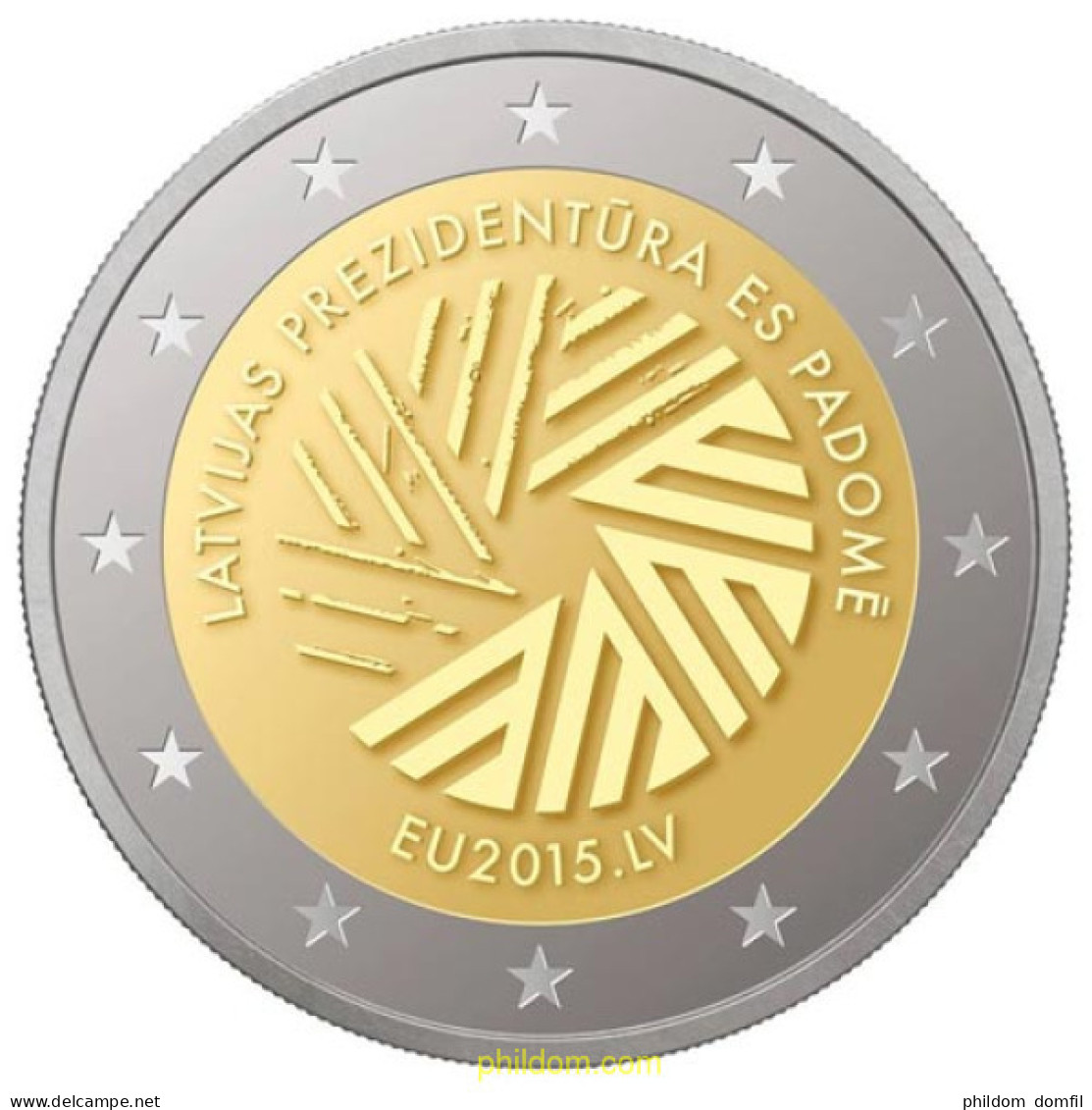 3417 LETONIA 2015 MONEDA CONMEMORATIVA 2 EUROS LETONIA 2015 CONSEJO UE - Lettonie