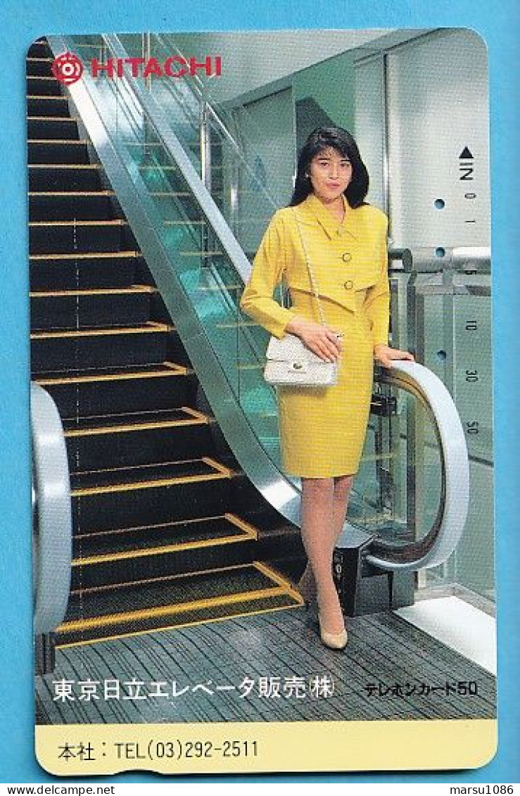 Japan Telefonkarte Japon Télécarte Phonecard -  Girl Frau Women Femme Hitachi - Reclame