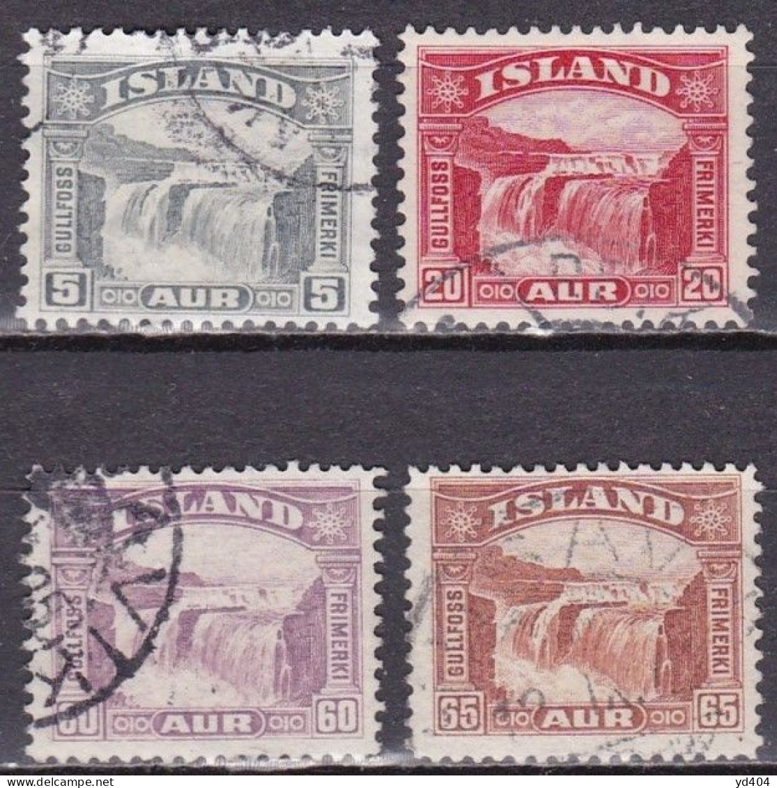 IS022A – ISLANDE – ICELAND – 1931/32 – GULLFOSS – SG # 195-199 USED 4,50 € - Gebruikt