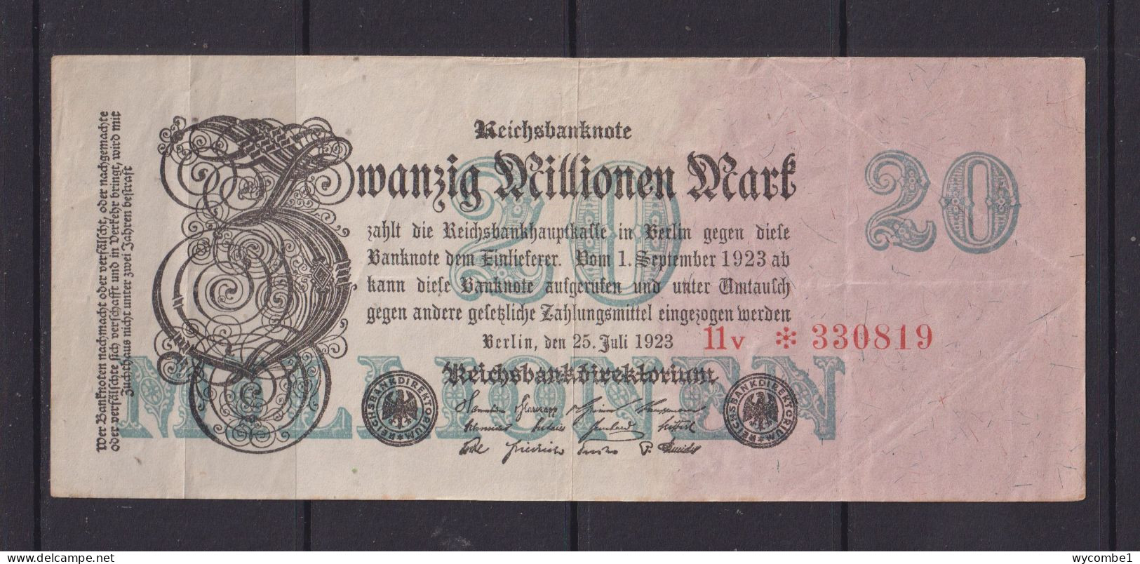GERMANY - 1923 20 Millionen Mark XF Banknote - 20 Miljoen Mark