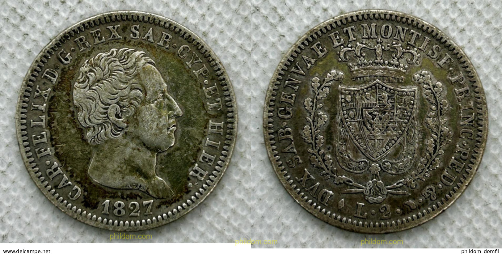 3537 ITALIA 1827 ITALIA 1 LIRA 1827 CARLO FELICE REGNO DI SARDEGNA - Feodale Munten