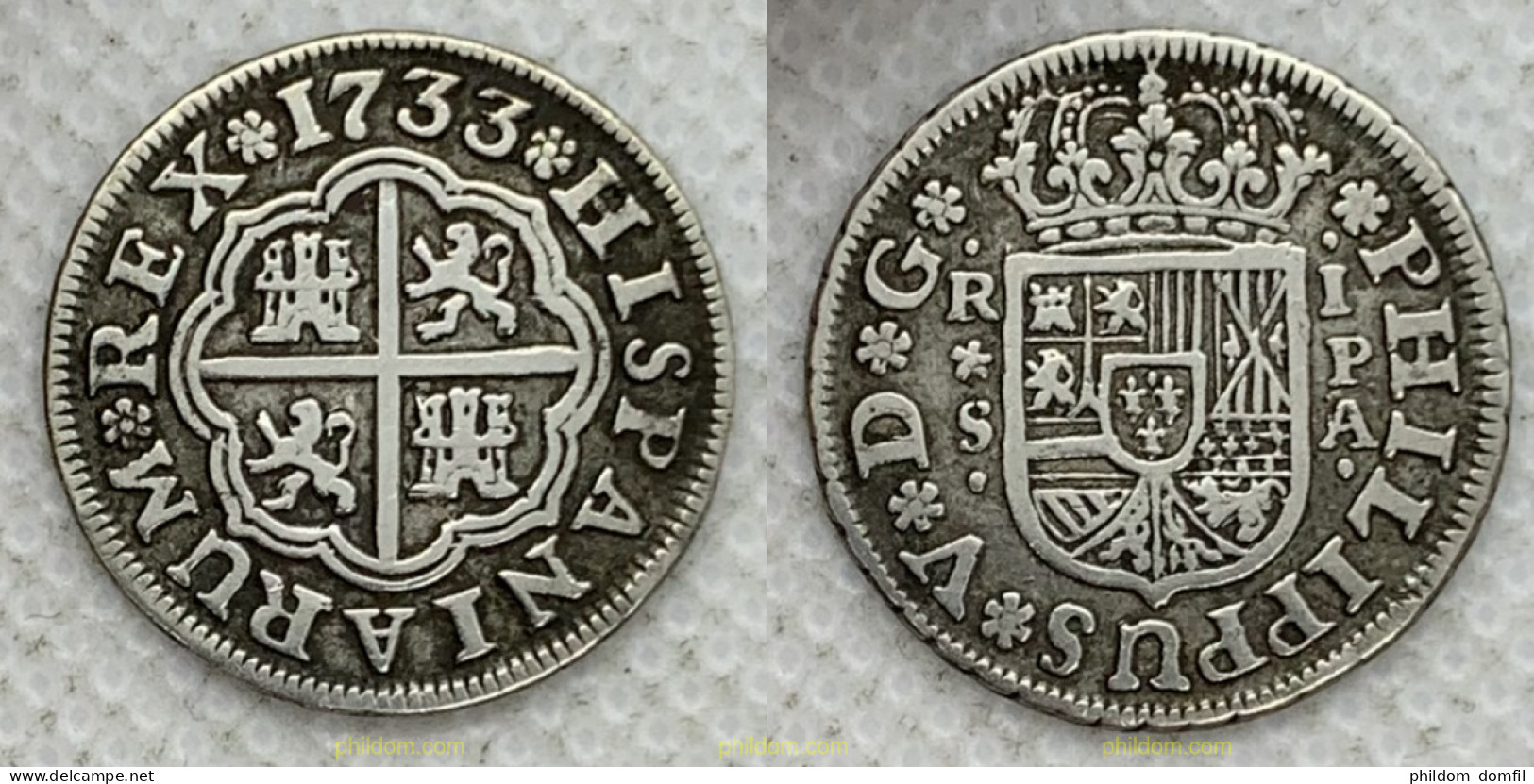 3586 ESPAÑA 1733 FELIPE V 1 REAL SEVILLA 1733 PA - Collections