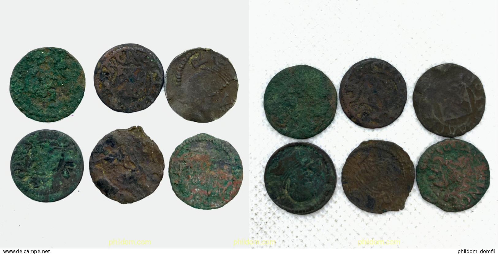 3591 ESPAÑA 1609 LOTE X6 ARDITE DE FELIPE III BARCELONA 1609 - 1611 - Collezioni