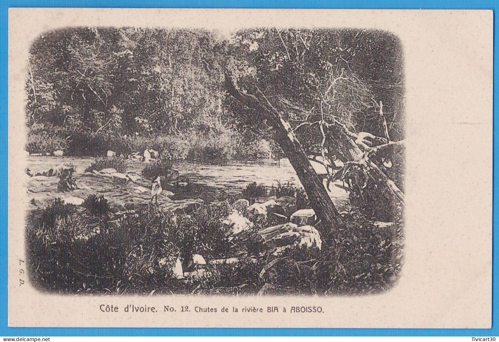 CPA DOS NON DIVISE - COTE-D'IVOIRE - L.G.D. N° 12 - CHUTES DE LA RIVIERE BIA A ABOISSO - Costa De Marfil