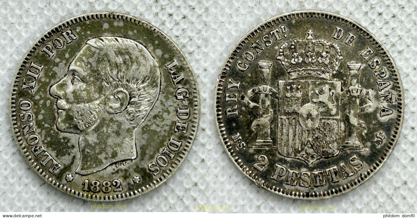 3649 ESPAÑA 1882 2 PESETAS ALFONSO XII 1882 - Sammlungen