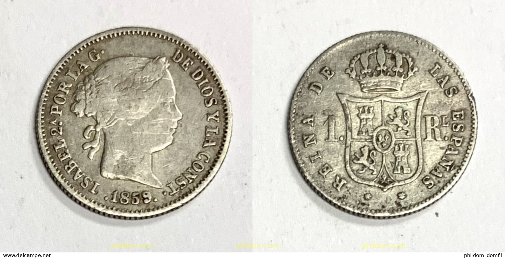 3659 ESPAÑA 1859 ISABEL II 1 REAL 1859 - Sammlungen