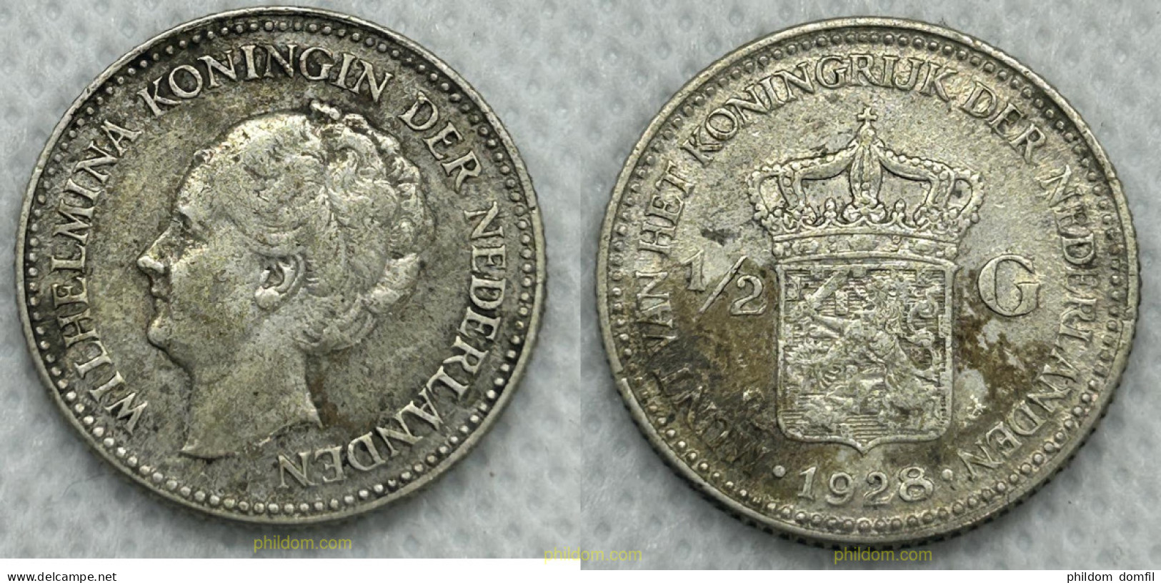 3714 HOLANDA 1928 NETHERLANDS PAYS BAS WILHELMINA 2 1/2 GULDEN 1928 - 1815-1840: Willem I.