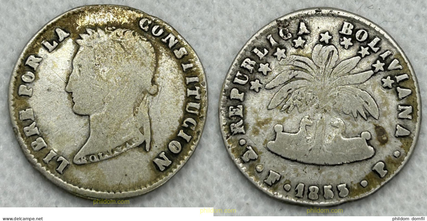 3752 BOLIVIA 1853 BOLIVIA 4 SUELDOS 1853 - Bolivië