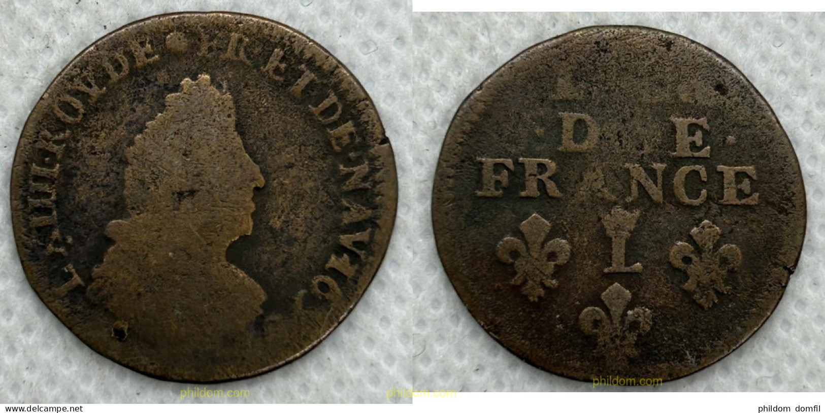 3790 FRANCIA 1696 LOUIS XIV LIARD DE FRANCE 1696 L FRENCH - 470-751 Monnaies Mérovingiennes