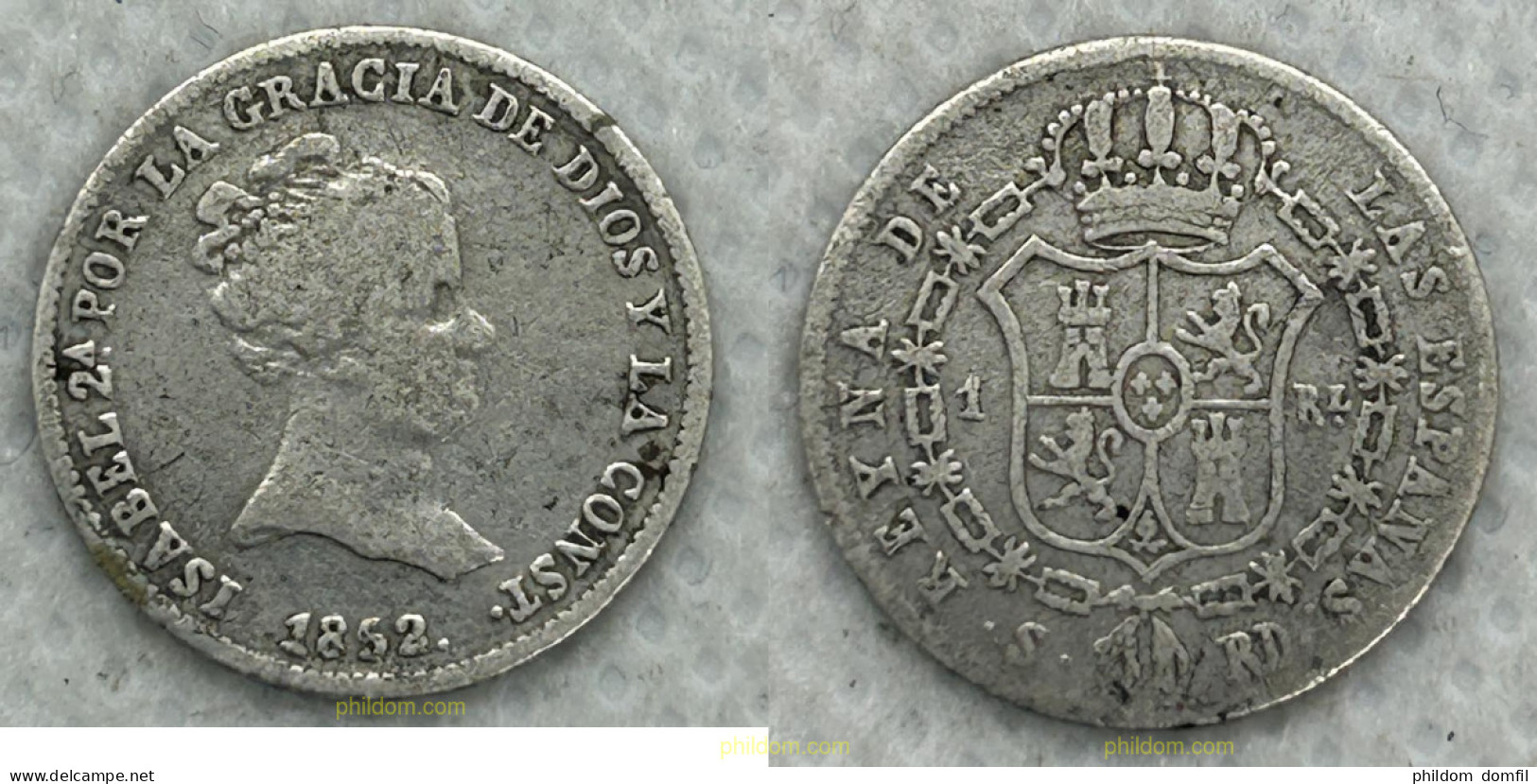 3806 ESPAÑA 1852 ISABEL II 1852 1 REAL - Collezioni