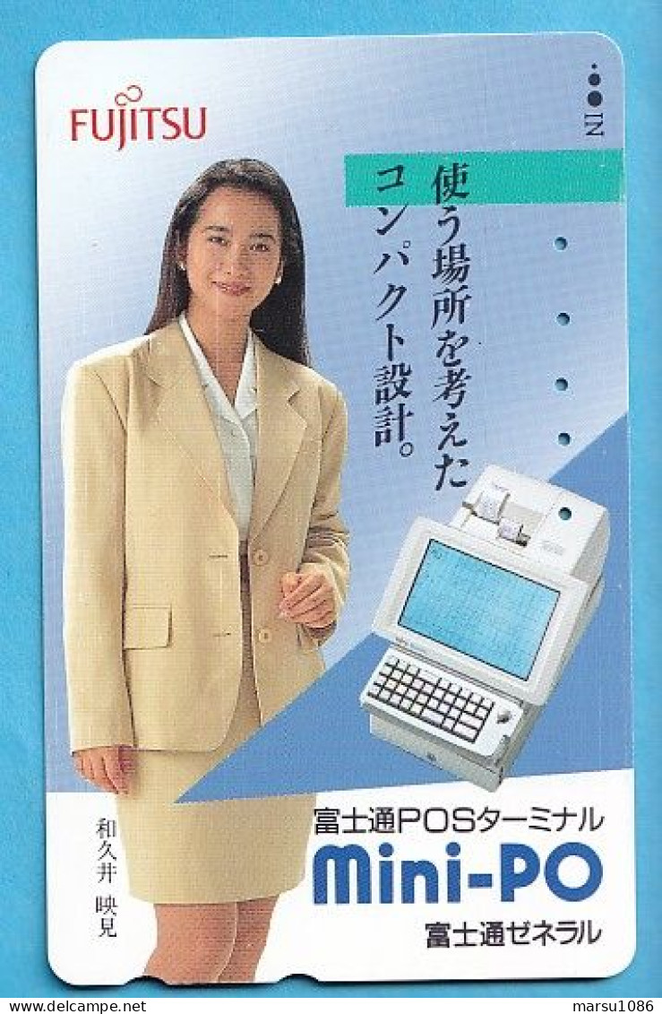 Japan Telefonkarte Japon Télécarte Phonecard -  Girl Frau Women Femme FUJITSU - Advertising