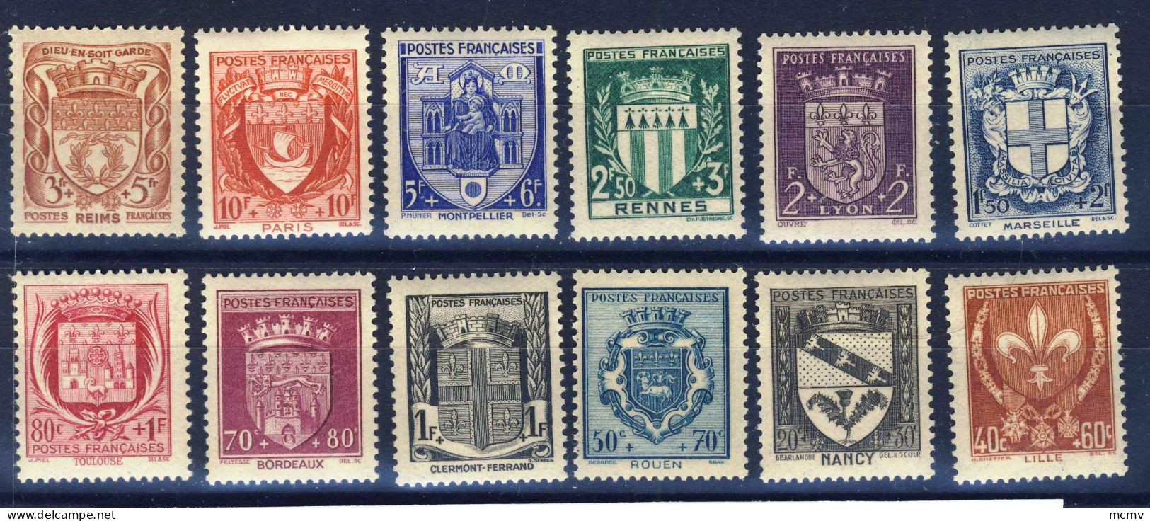 526 à 537 12 VALEURS ARMOIRIES De PROVINCE NEUFS ** Garantis ANNEE 1941 - 1941-66 Wappen