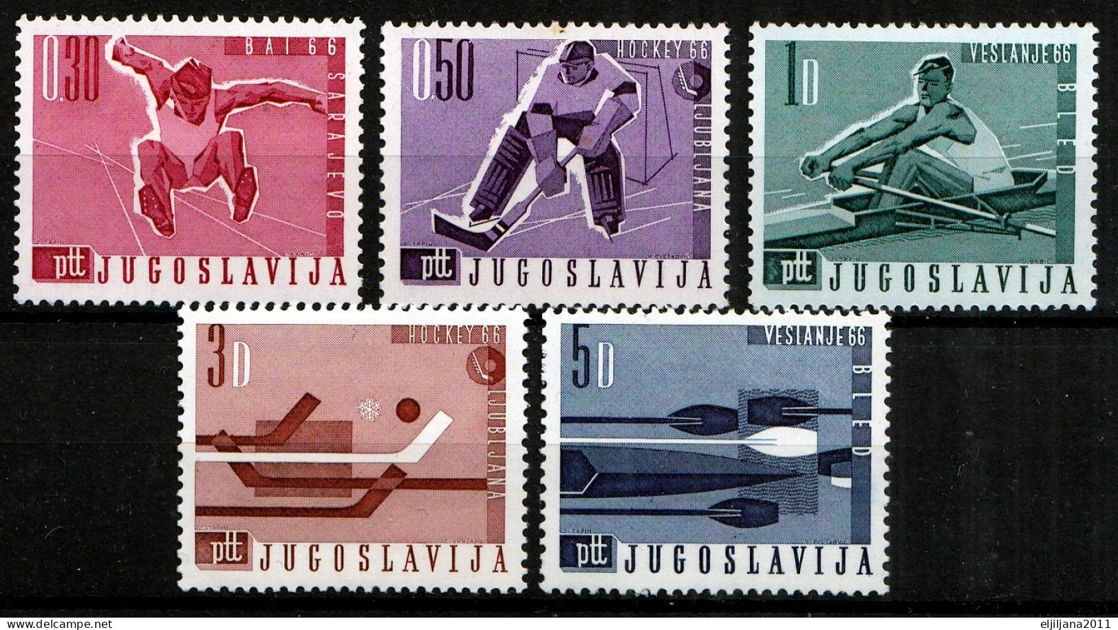 ⁕ Yugoslavia 1966 ⁕ Sports, World Championships Mi.1144-1148 ⁕ 5v MNH - Neufs