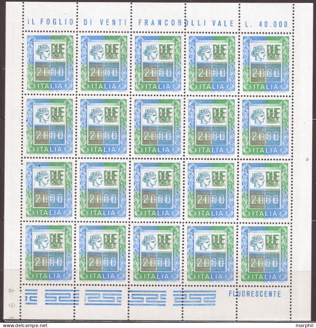 Italia 1979 Alti Valori L.2000 UnN°MF1439 MNH/** Vedere Scansione - 1971-80: Neufs