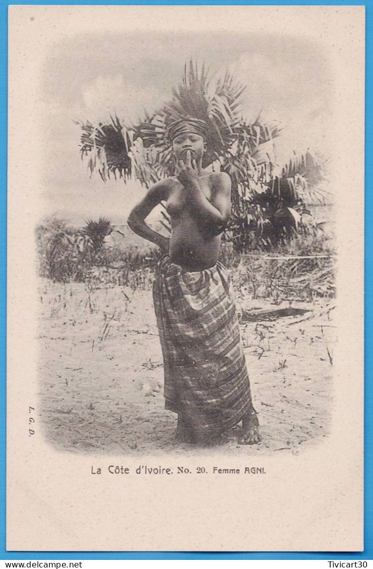 CPA DOS NON DIVISE - COTE-D'IVOIRE - L.G.D. N° 20 - FEMME AGNI - Ivoorkust