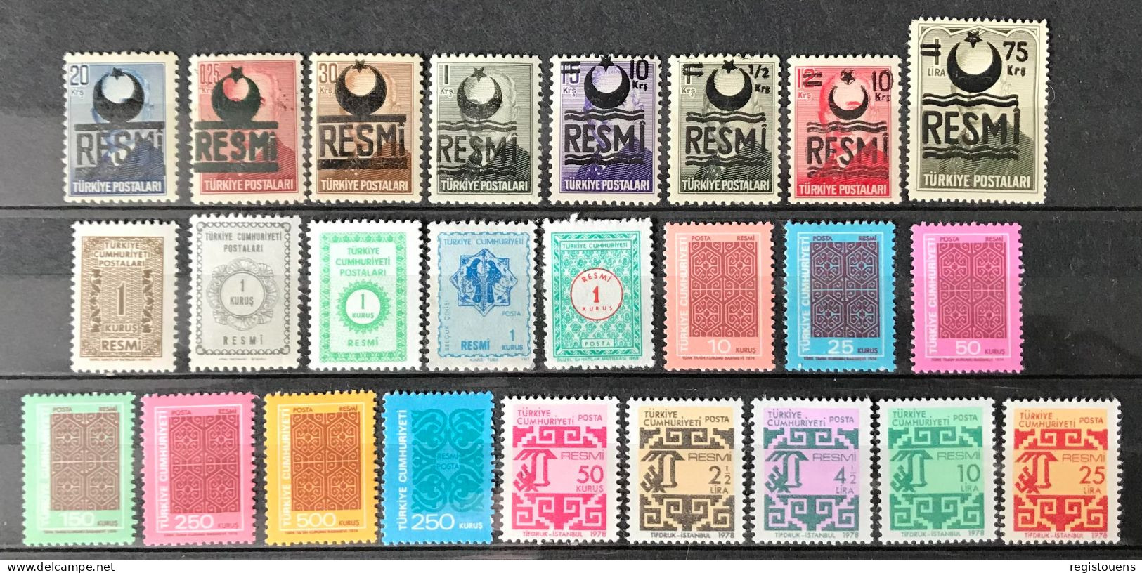 Lot De 25 Timbres Services Neufs** Turquie - Official Stamps