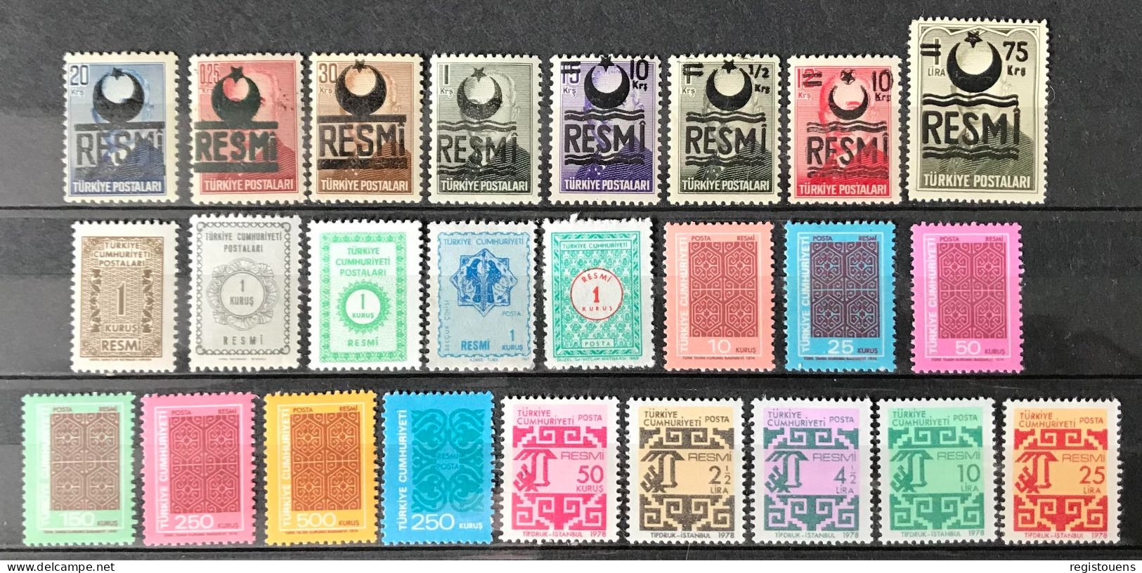 Lot De 25 Timbres Services Neufs** Turquie - Francobolli Di Servizio