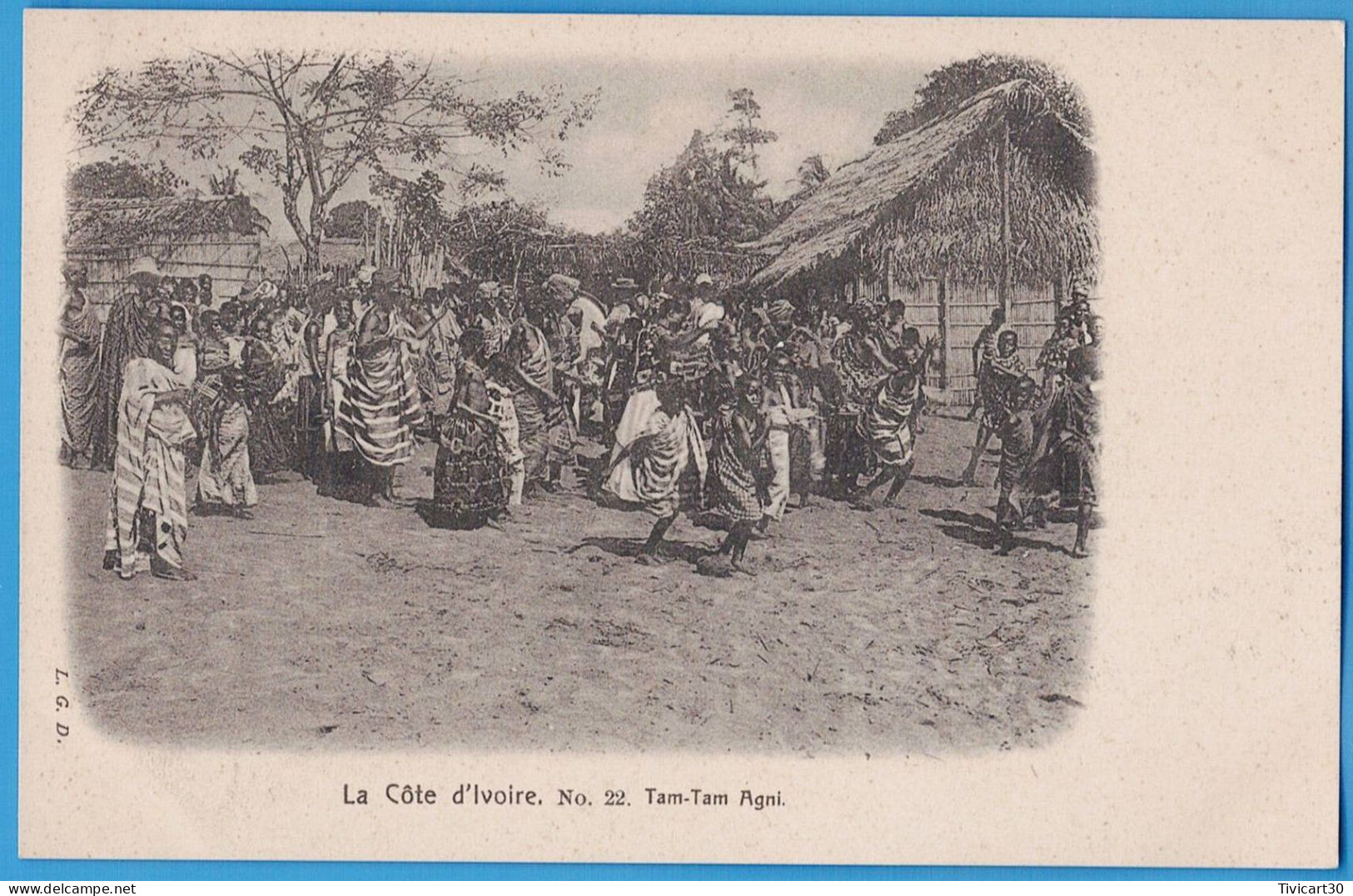 CPA DOS NON DIVISE - COTE-D'IVOIRE - L.G.D. N° 22 - TAM-TAM AGNI - Elfenbeinküste