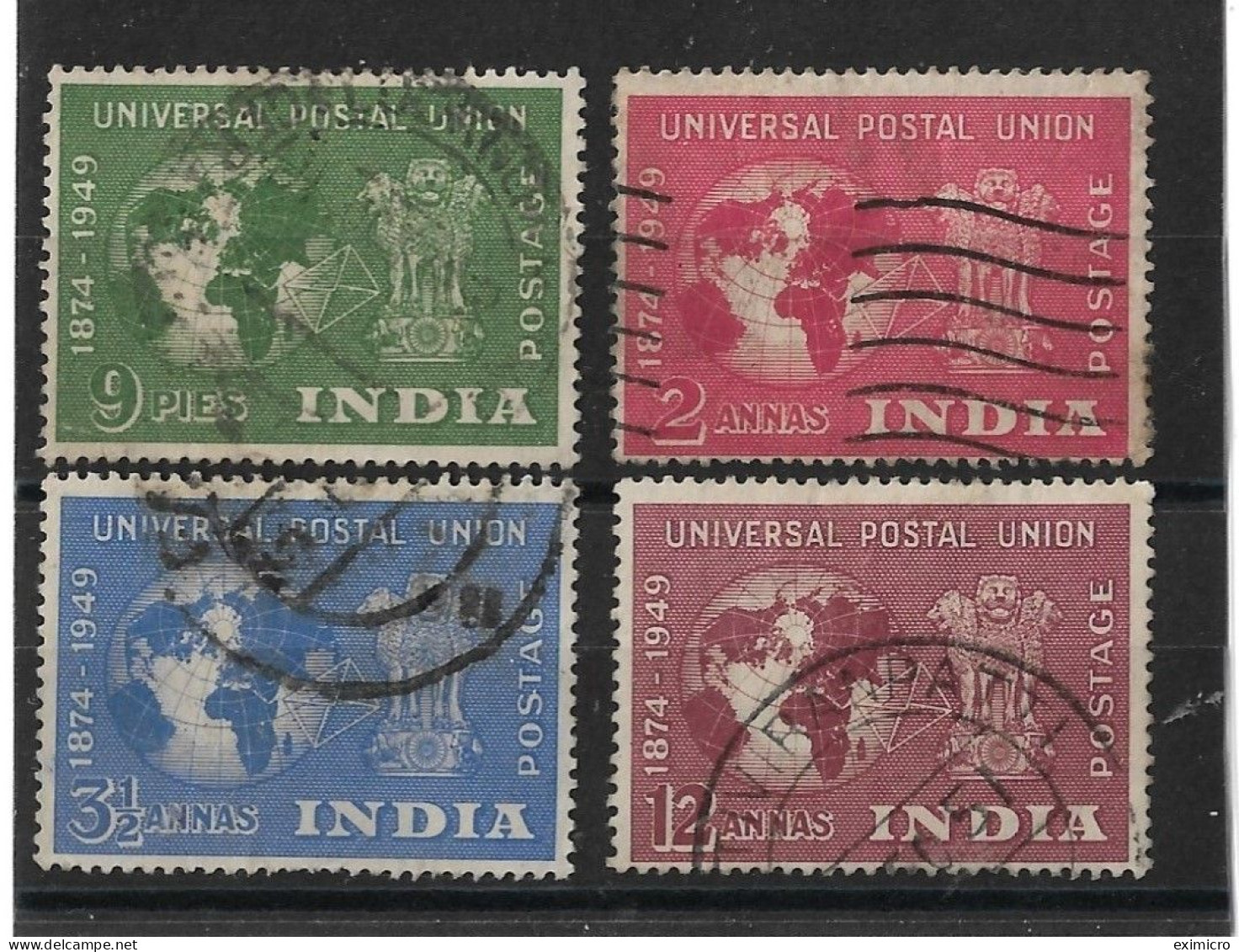 INDIA 1949 UPU SET FINE USED Cat £12 - Used Stamps
