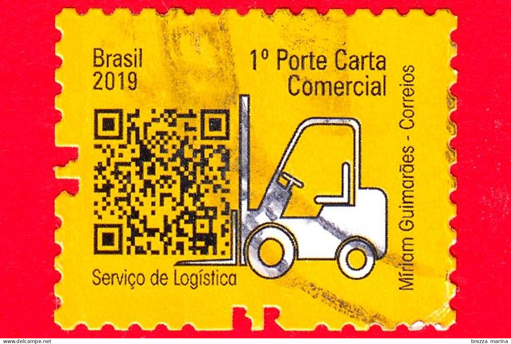 BRASILE - Usato - 2019 - Definitivi - Servizi Di Logistica Postale - 1 Porte Carta Comercial  - No Valore Facciale - Usados