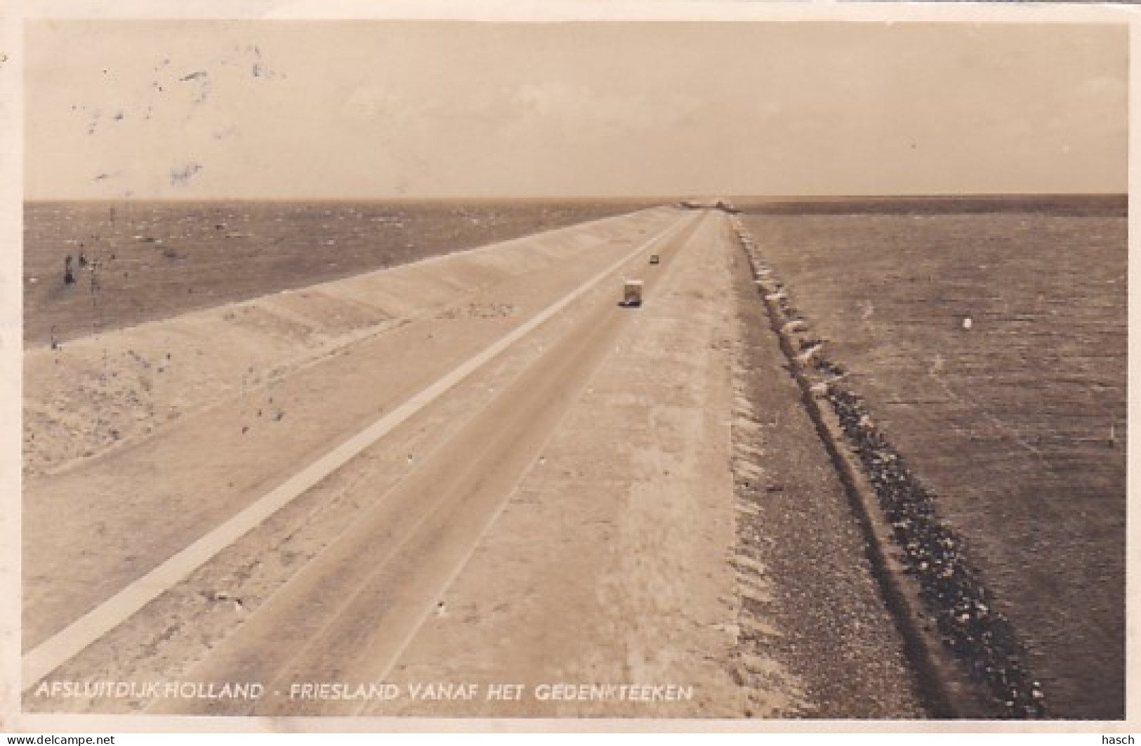 4850a148Afsluitdijk Holland, Friesland Vanaf Het Gedenkteeken. - Den Oever (& Afsluitdijk)