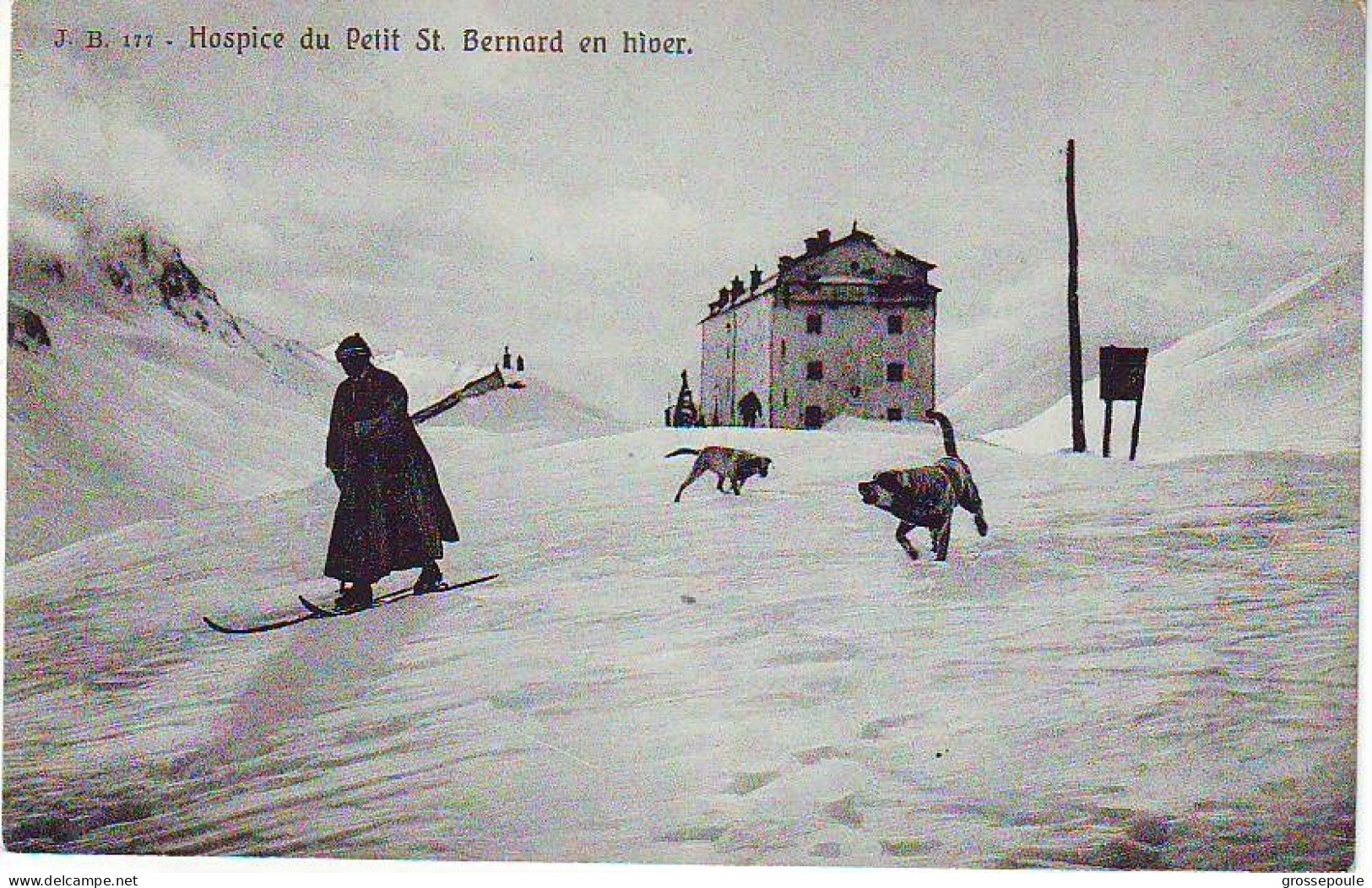 HOSPICE DU PETIT SAINT BERNARD EN HIVER - CPA 177 - Wintersport