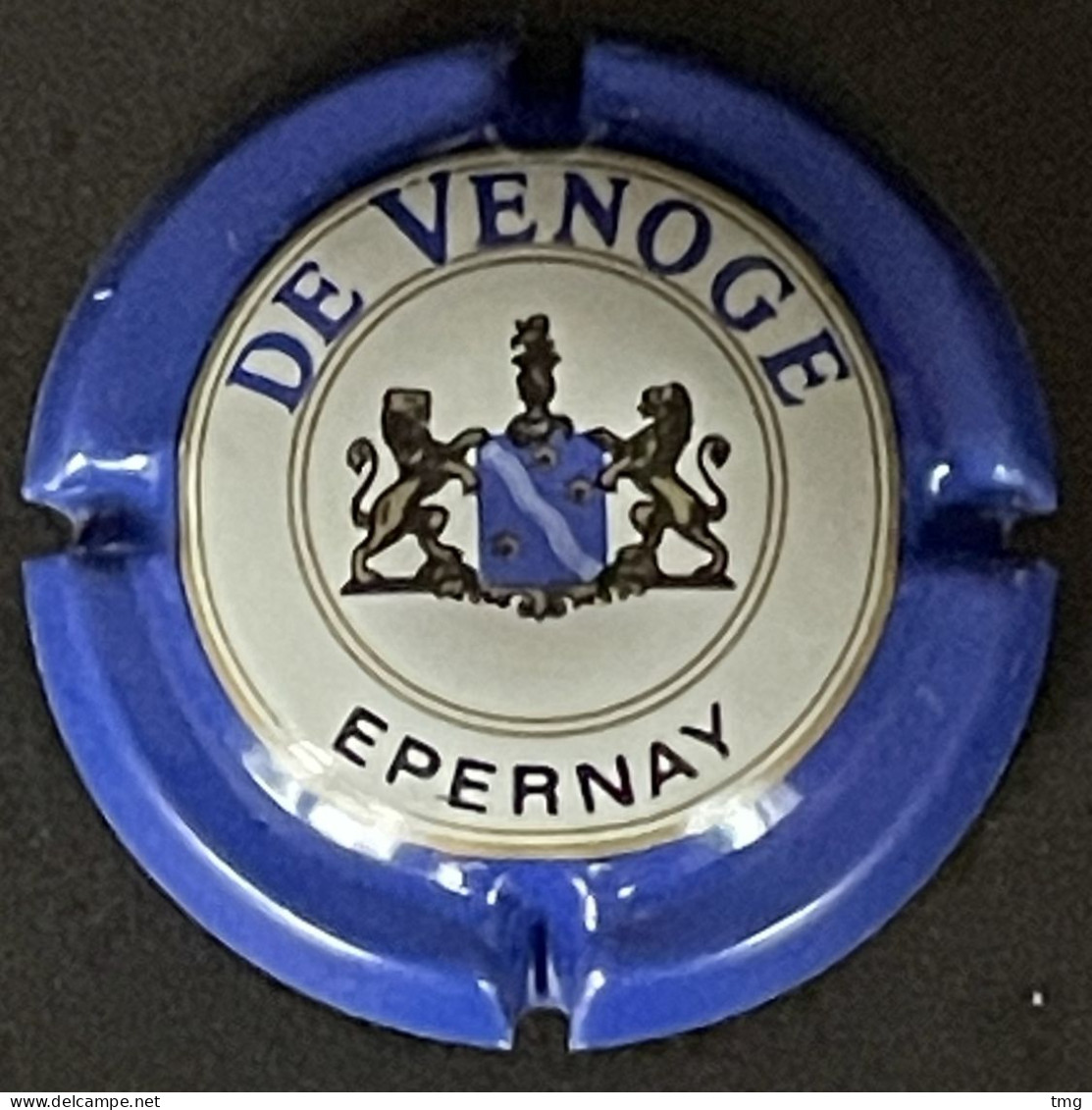 2b - 9 - De Venoge, Grand DE Contour Bleu, Centre Blanc, Bleu Barre Bleu, Epernay (côte 3 €) Capsule De Champagne - De Venoge