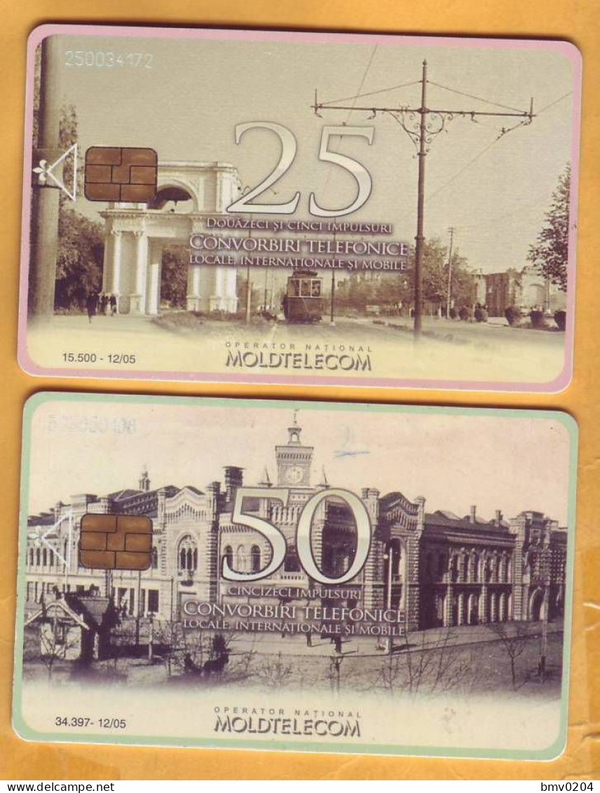 2005  Moldova Moldavie Moldau Used  25, 50 Pulses Telephone 2 Cards - Moldova