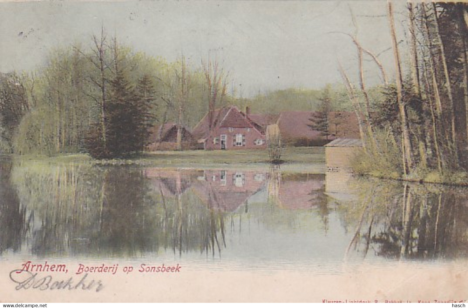 48503Arnhem, Boerderij Op Sonsbeek. (poststempel 1901)(rechtsonder Een Vouw) - Arnhem