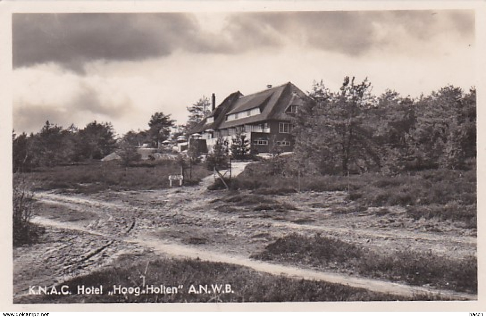 485038Hoog Holten, K. N. A. C. Hotel  A. N. W. B.(FOTOKAART)(klein Scheurtje Onderrand) - Holten