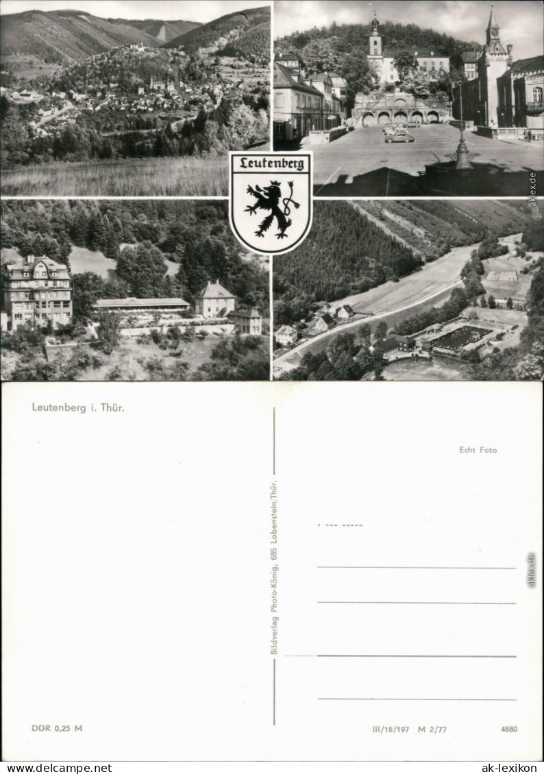 Leutenberg Panorama, Marktplatz, Kuranlage, Luftbild Vom Freibad 1977 - Leutenberg