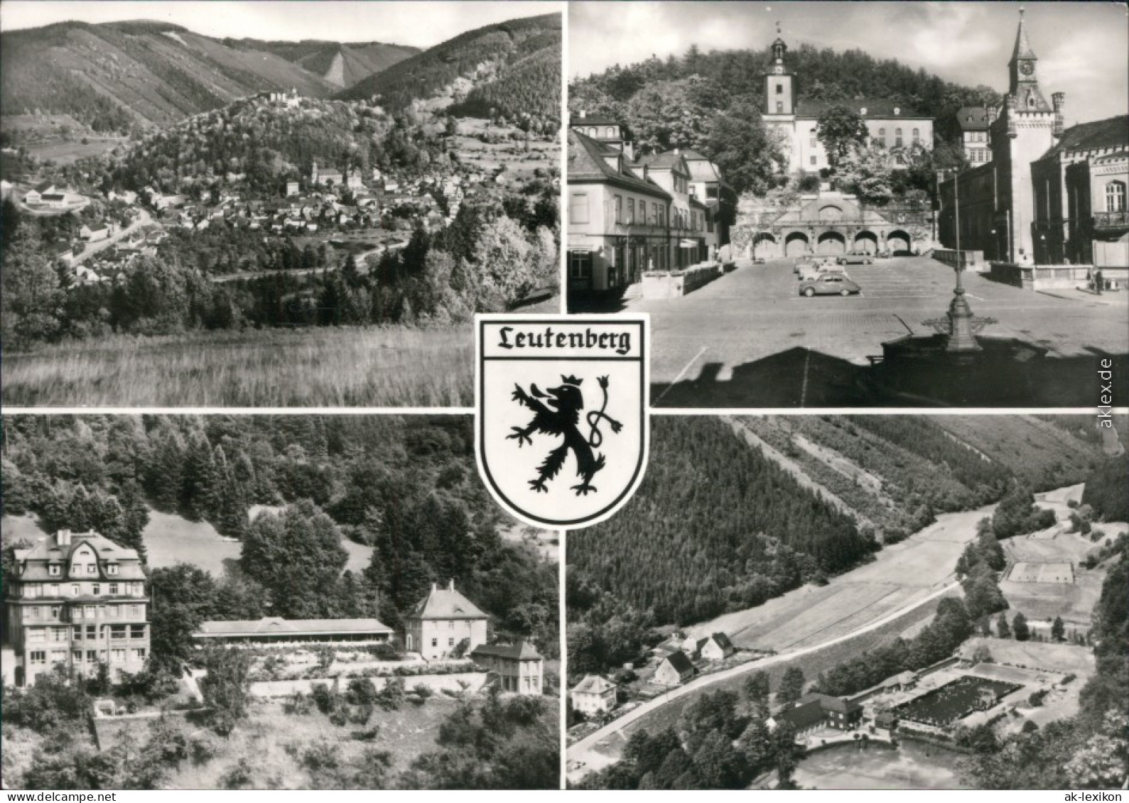 Leutenberg Panorama, Marktplatz, Kuranlage, Luftbild Vom Freibad 1977 - Leutenberg