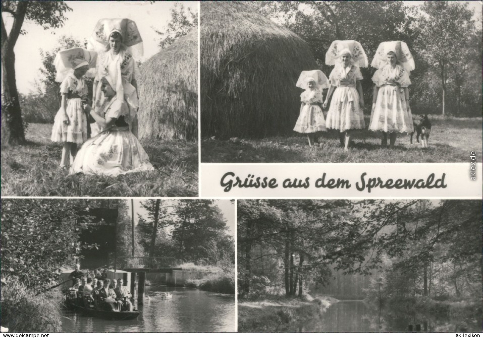 Lübbenau (Spreewald)  Wendische-Trachten  Spreewald Mit Spreewaldkahn 1976 - Luebbenau