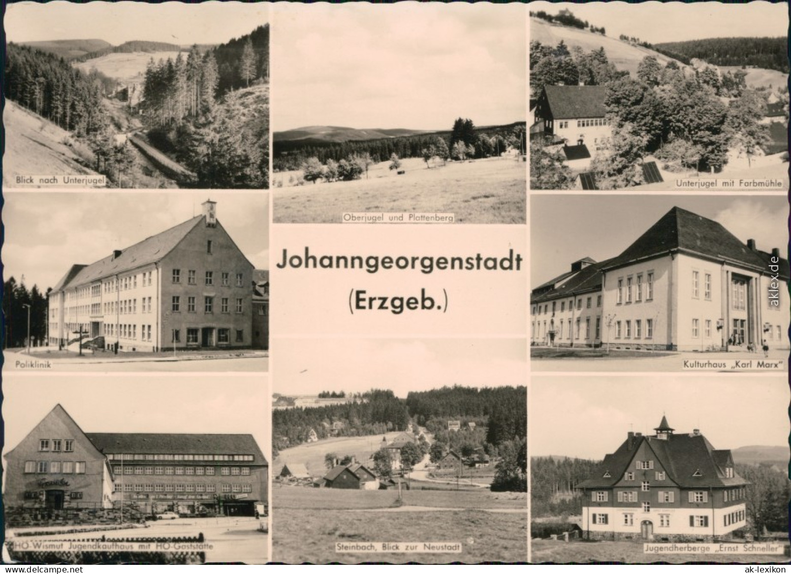 Johanngeorgenstadt Poliklinik  HO Wismut - Jugendkaufhaus Mit HO-Gaststätte - Johanngeorgenstadt