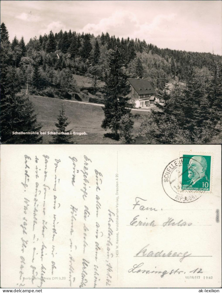 Ansichtskarte Schellerhau-Altenberg (Erzgebirge) Schellermühle 1962 - Schellerhau