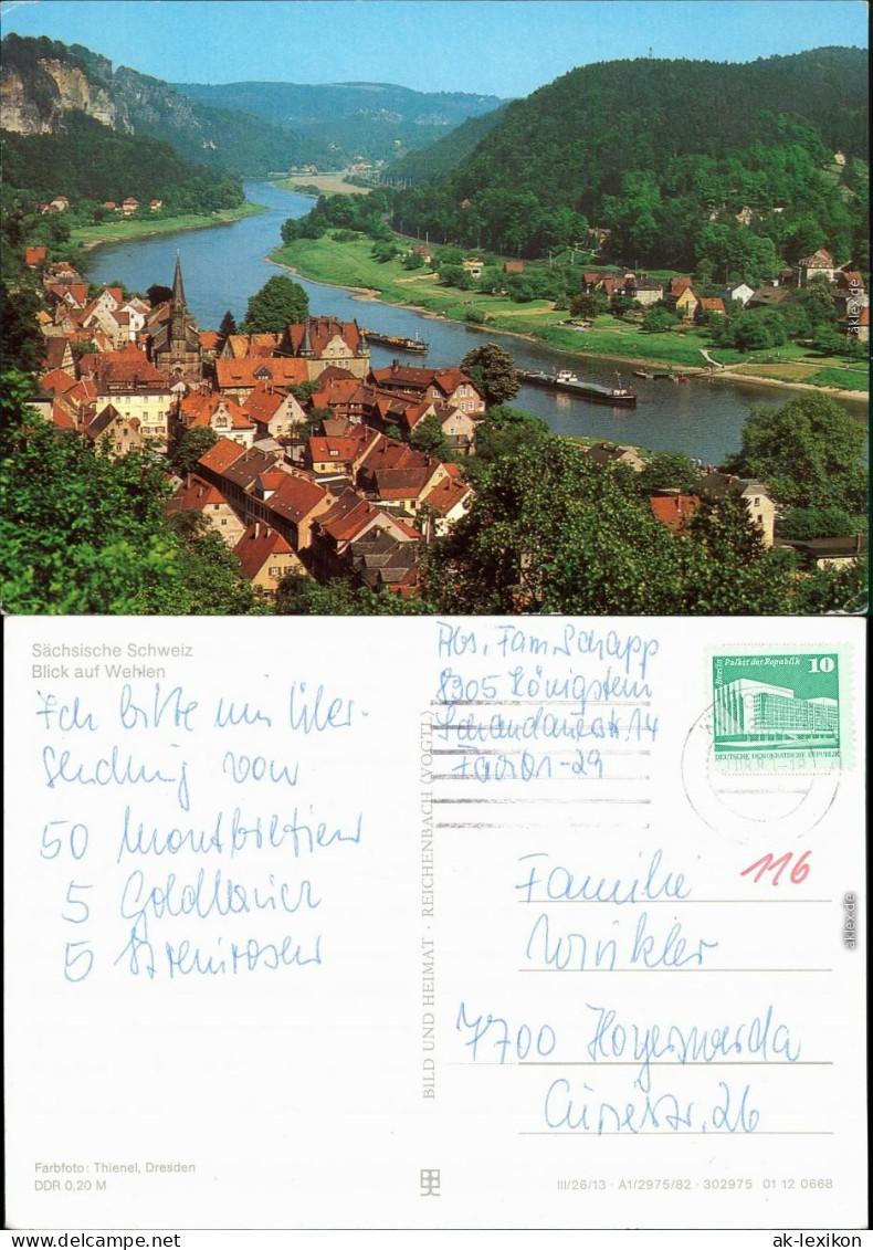 Ansichtskarte Wehlen Panorama-Ansichten 1982 - Wehlen